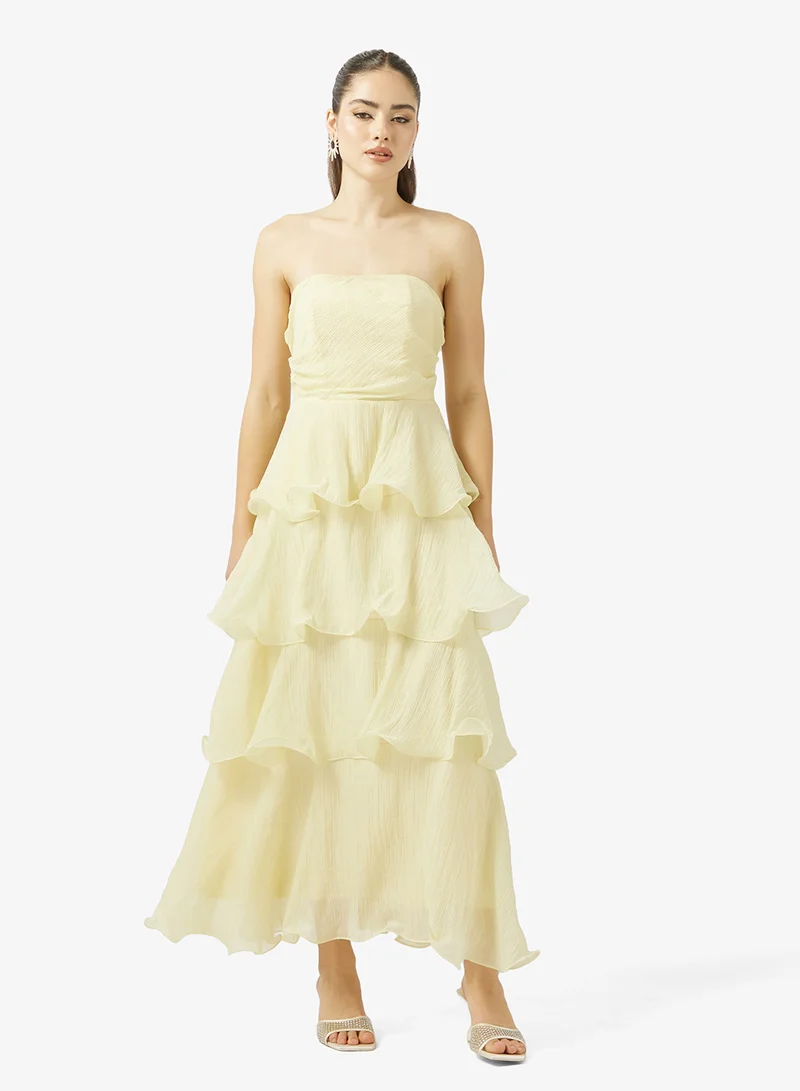 Ginger Bandeau Tiered A Line Dress